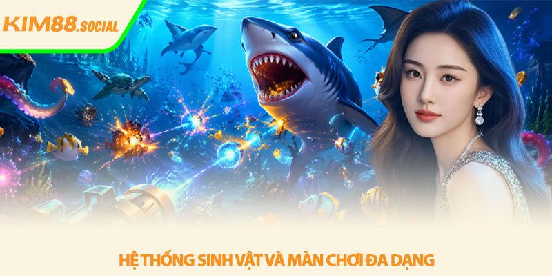 Bắn cá Kim88 - Đại dương giải trí sống động 2026 3 He thong sinh vat va man choi da dang 1